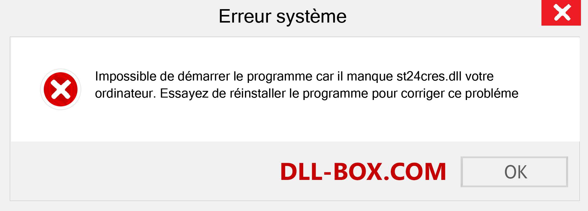 Le fichier st24cres.dll est manquant ?. Télécharger pour Windows 7, 8, 10 - Correction de l'erreur manquante st24cres dll sur Windows, photos, images